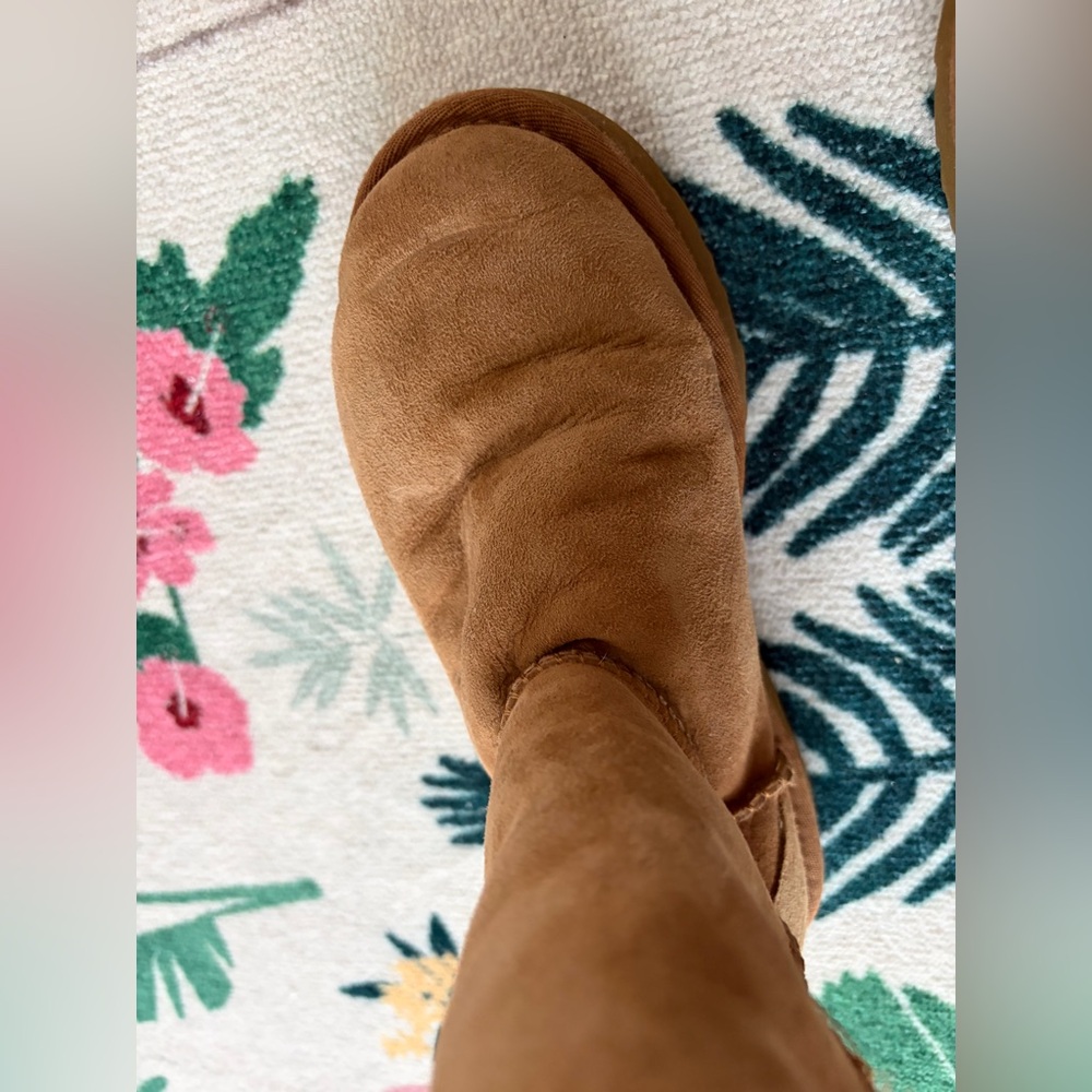 UGG Tall Suede Shearling Boots in Chestnut - Picture 11 of 12